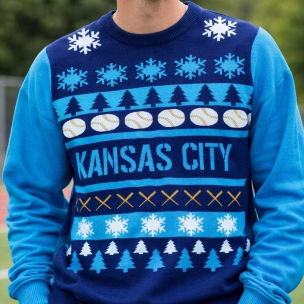 Kansas City Long Sleeve Crewneck Sweater Men Large Exclusion Clothing